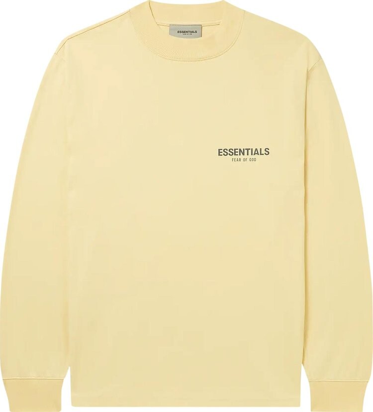 Футболка Fear of God Essentials x Mr. Porter Exclusive Long-Sleeve T-Shirt 'Garden Glove', кремовый — фото 2