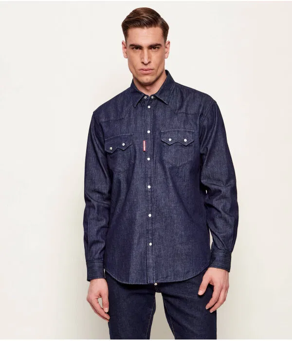 Мужская джинсовая рубашка Twin Peaks Dsquared2, Blu Marino