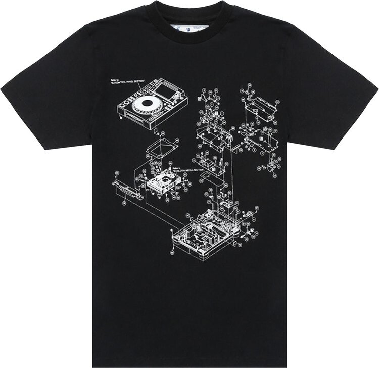 

Футболка Off-White x Pioneer Sound Engineering Console T-Shirt 'Black/Brilliant Green', черный