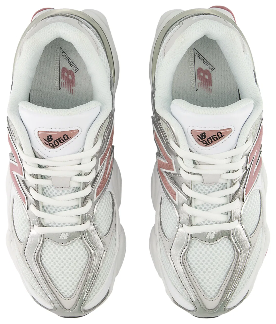 Кроссовки для девочек 9060 New Balance, белый/розовый — фото 4