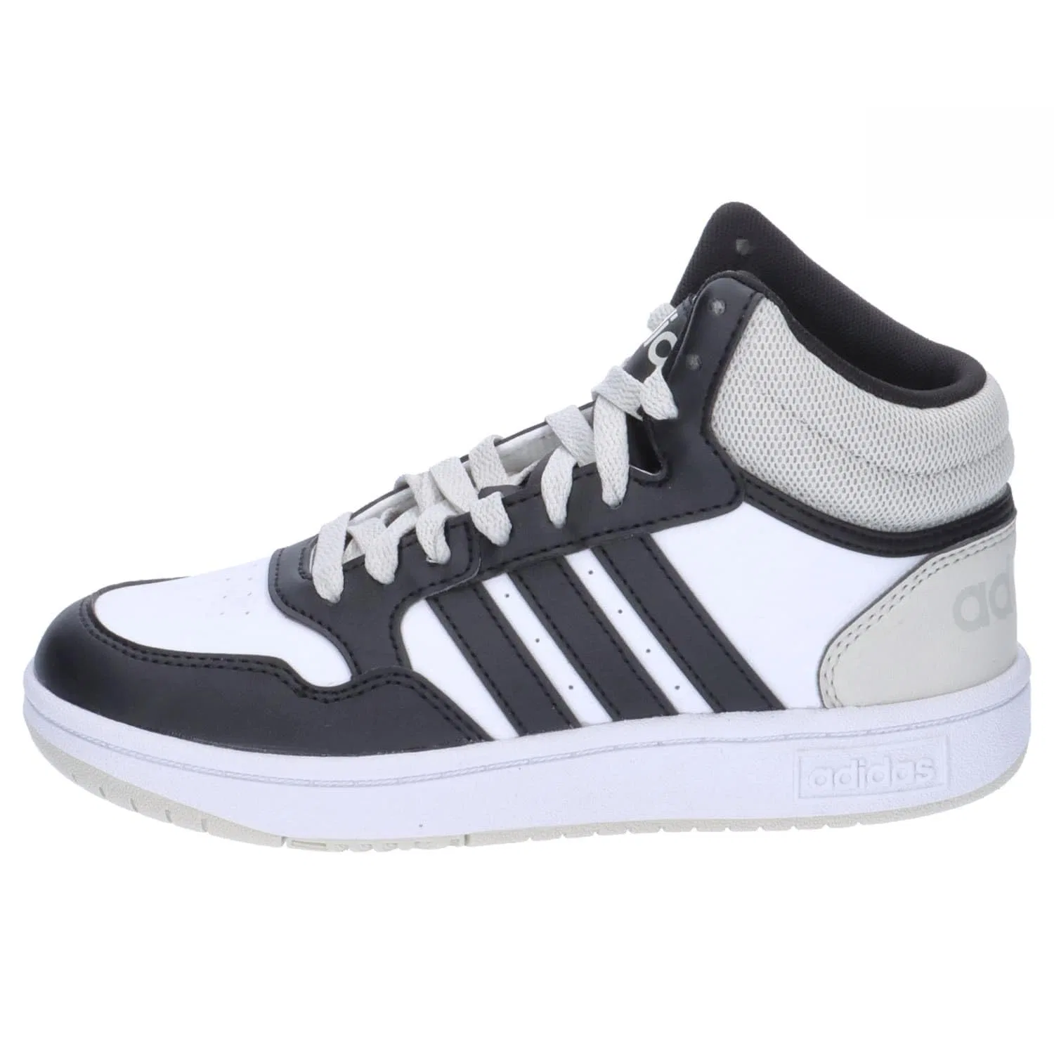 Детские кроссовки для мальчиков Hoops Mid Shoes Adidas, Orbgry Coreblack Footwear White — фото 2