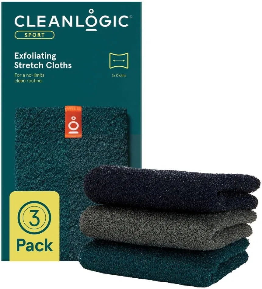 Мочалка для душа Cleanlogic, Зеленый, 3 шт
