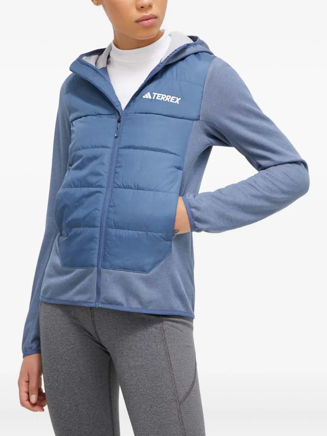 Куртка с капюшоном и мягкой стежкой Adidas, синий