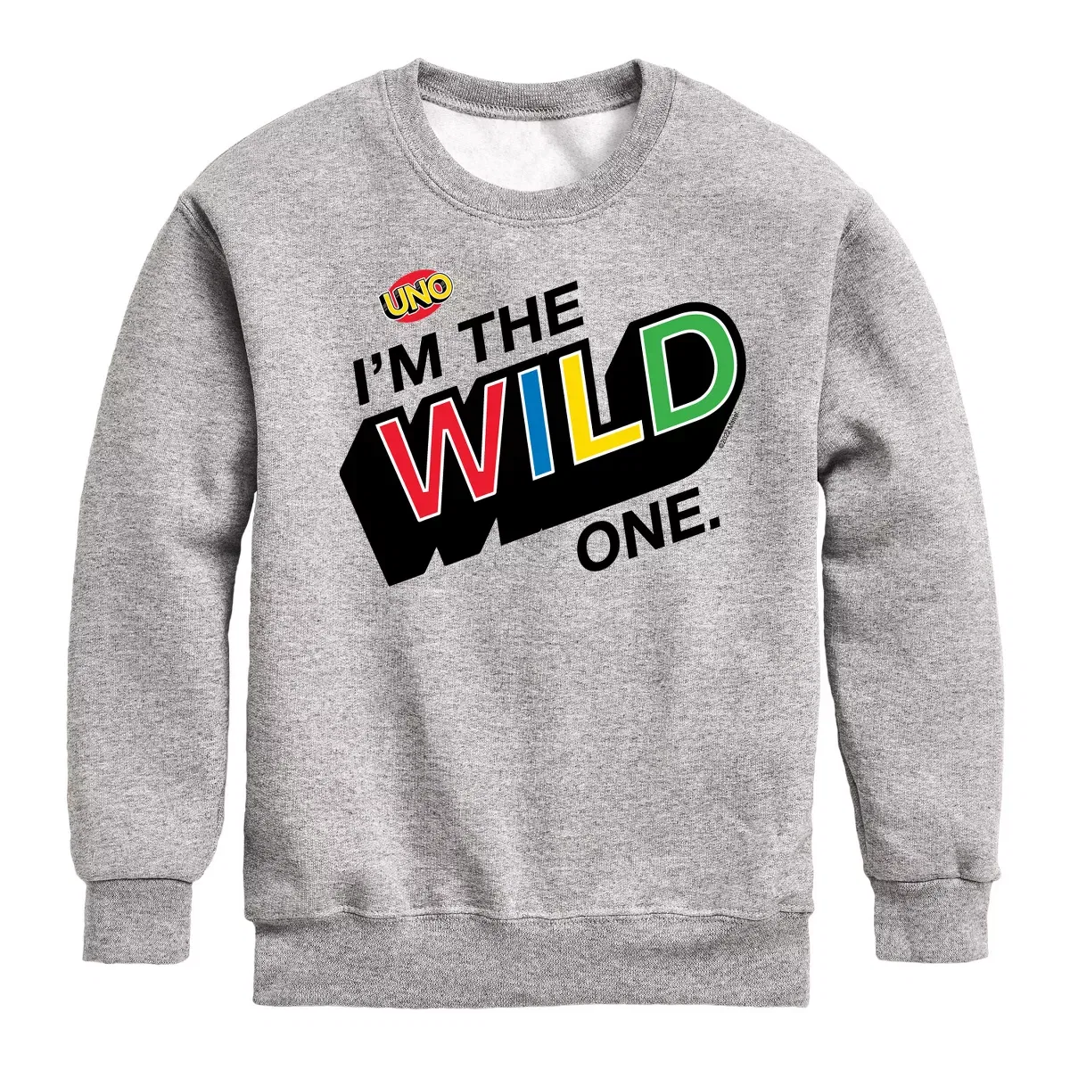 Детское худи для мальчиков с принтом UNO I'm The Wild One, UNO, Athletic Heather