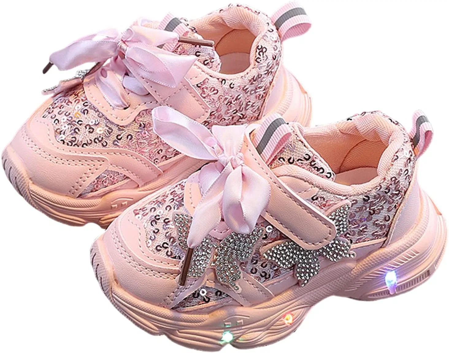 Детские кроссовки для девочек с толстой подошвой IWIHMIV, Pink