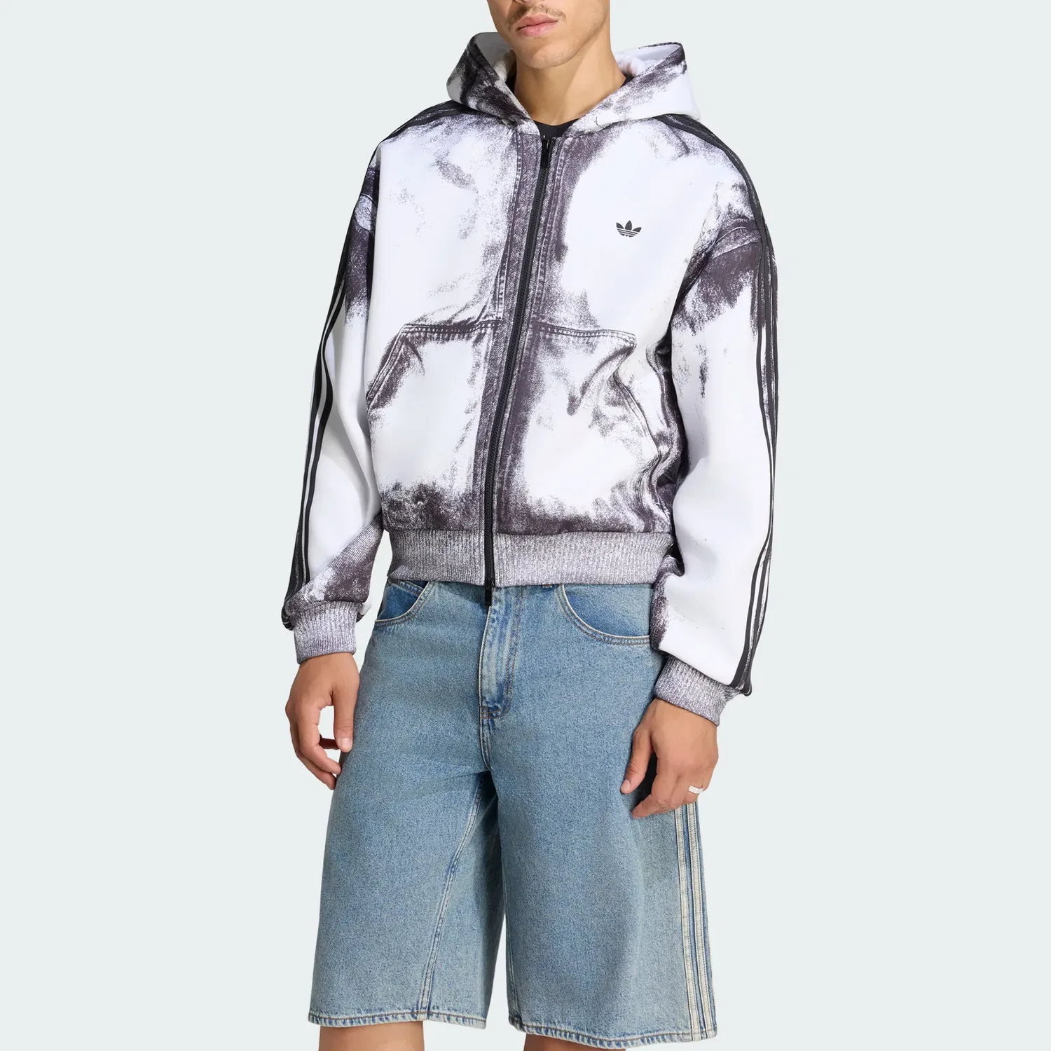 Мужская куртка с капюшоном Adidas Originals, White/Black — фото 4