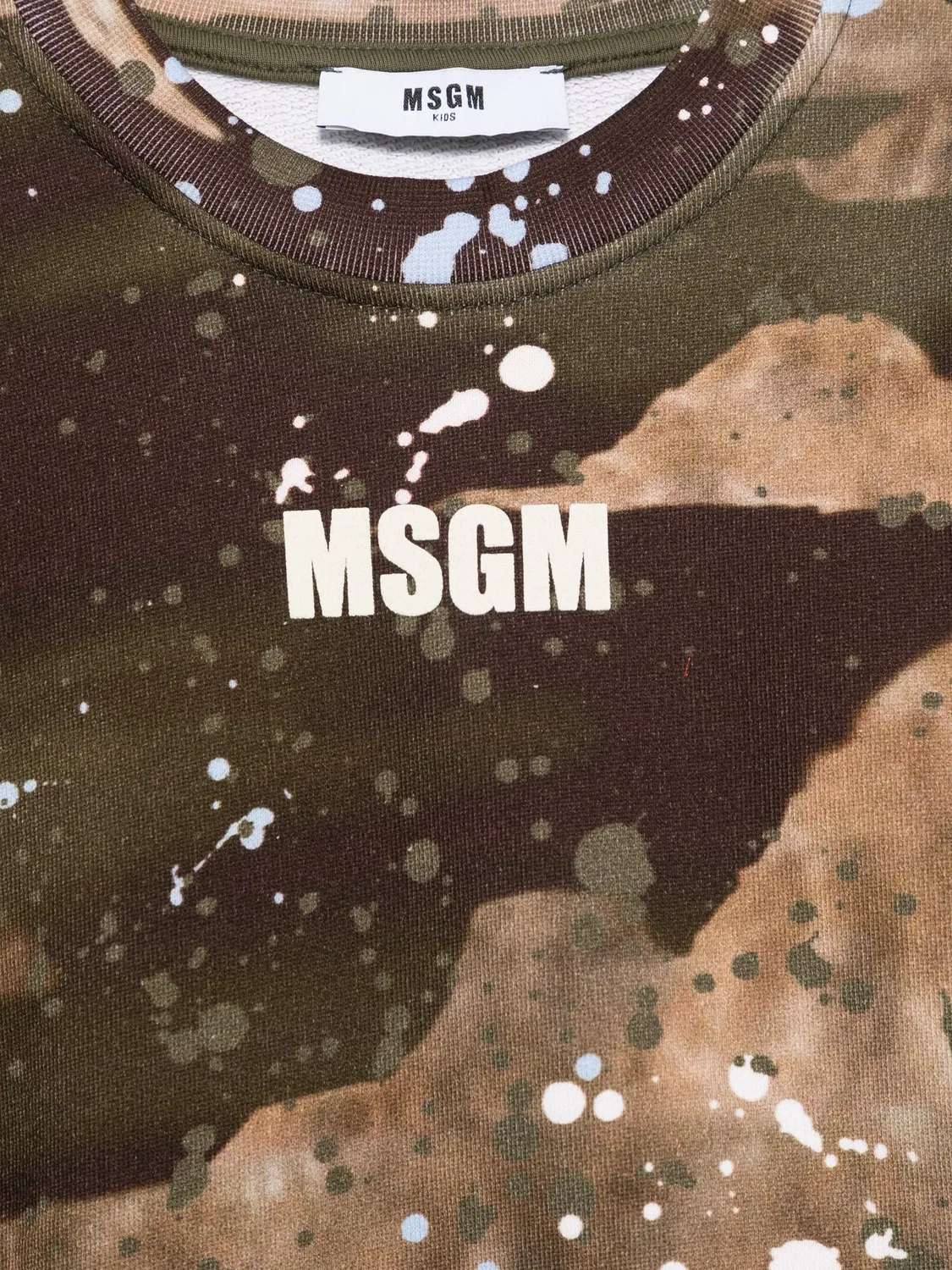 Свитшот с эффектом брызг краски MSGM, коричневый — фото 3