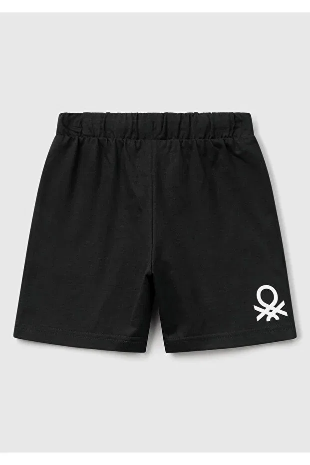 Детские шорты для мальчиков хлопковые United Colors Of Benetton, Black — фото 2