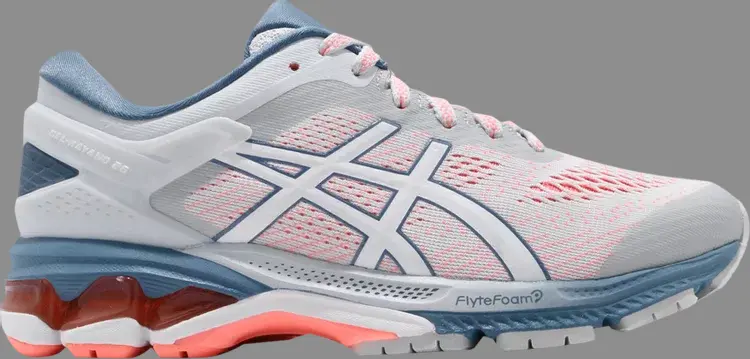

Кроссовки wmns gel kayano 26 wide 'white blue' Asics, белый