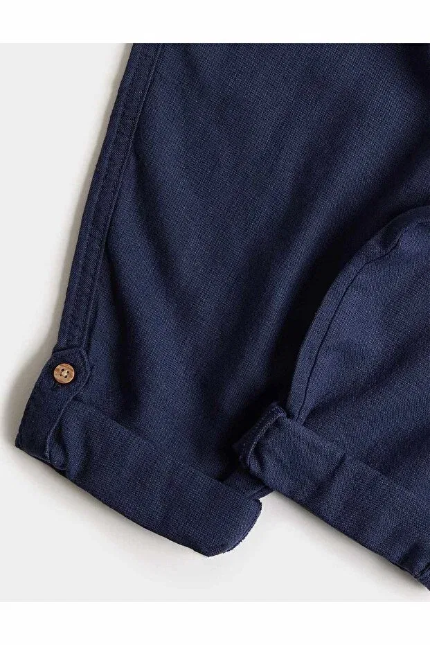 Детские брюки из льна для девочек Marks & Spencer, Navy Blue — фото 3