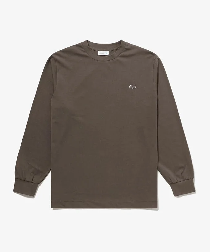 Футболка с длинным рукавом Lacoste Official Basic, темно-коричневый — фото 4