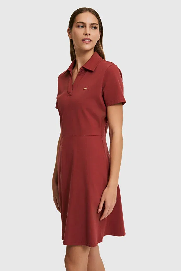 Женское платье-поло с коротким рукавом U.S. Polo Assn., Cherry — фото 3