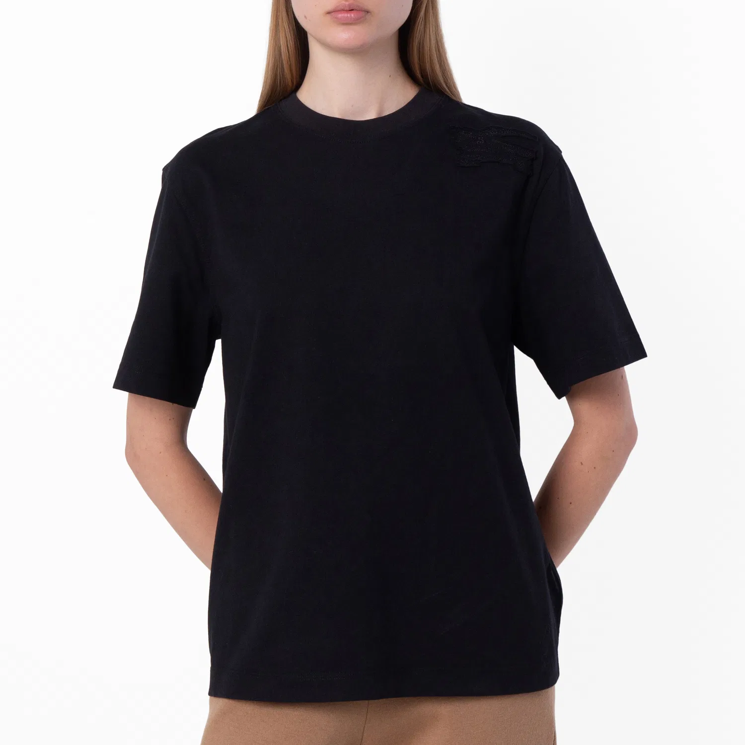 Футболка хлопковая с круглым вырезом Crew-Neck Cotton Jersey T-Shirt Burberry, Black