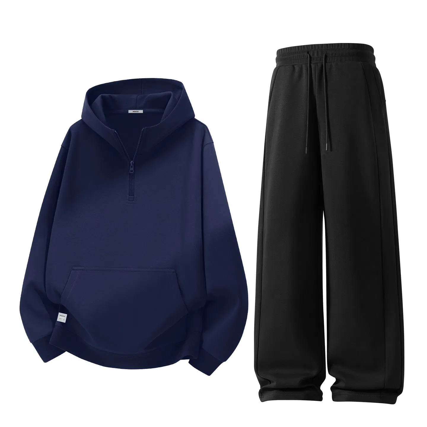 Детский комплект из свитшота и брюк с капюшоном MINISO, Navy Blue