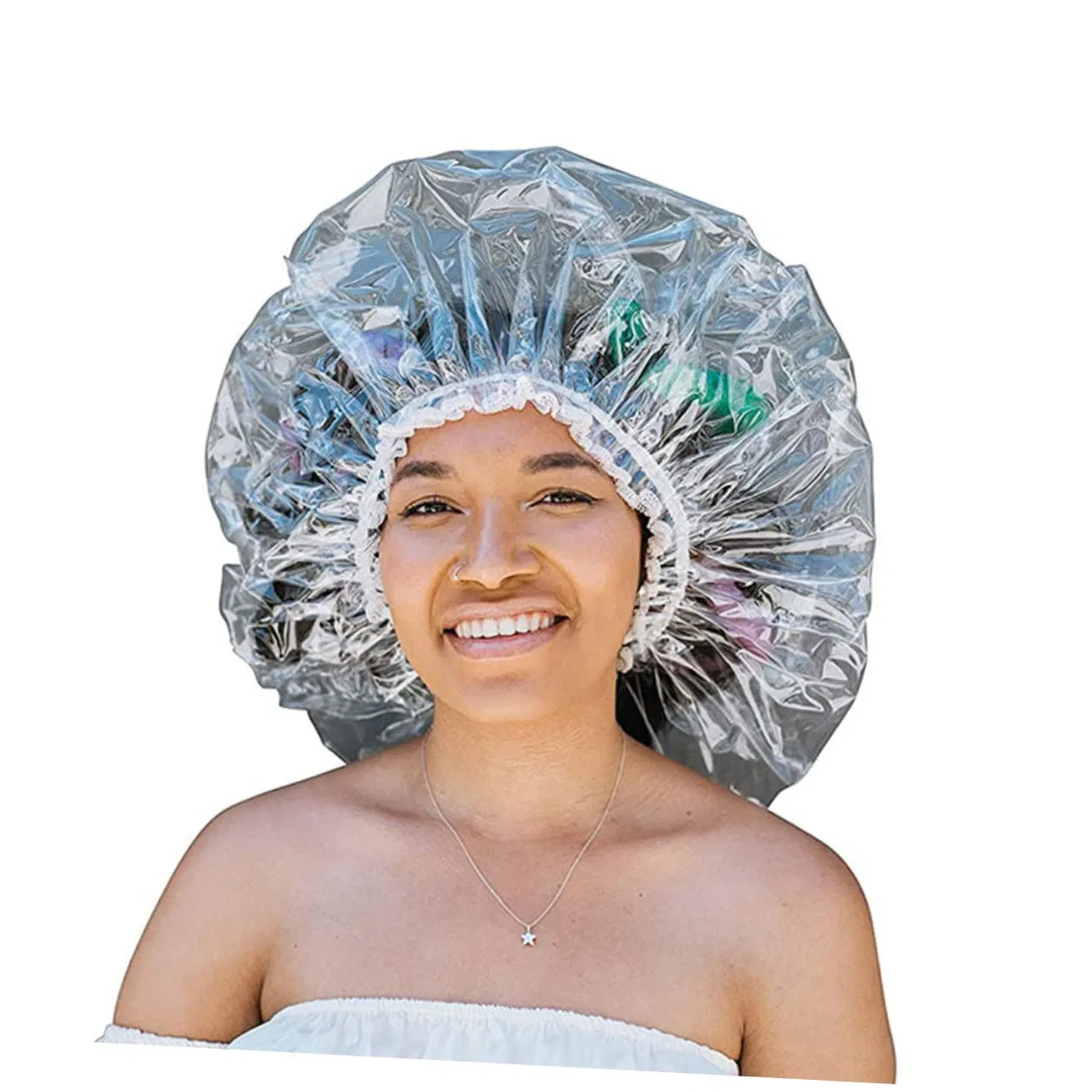 Шапочка для душа, EVA, Healeved, 5 шт, 30x30 см, Transparent — фото 3