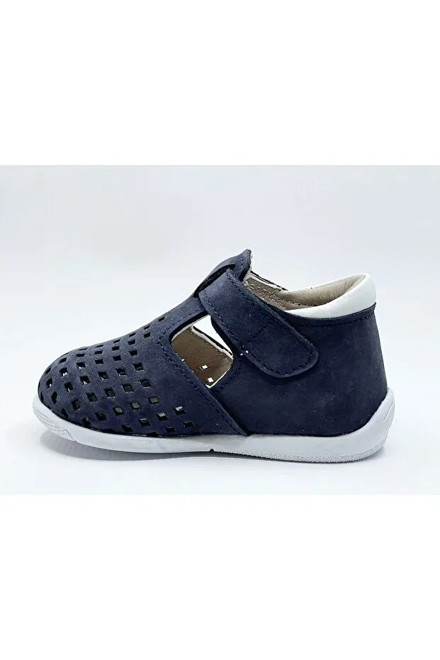 Детские туфли для девочек кожаные с ортопедической стелькой Ridente, Navy Blue — фото 3