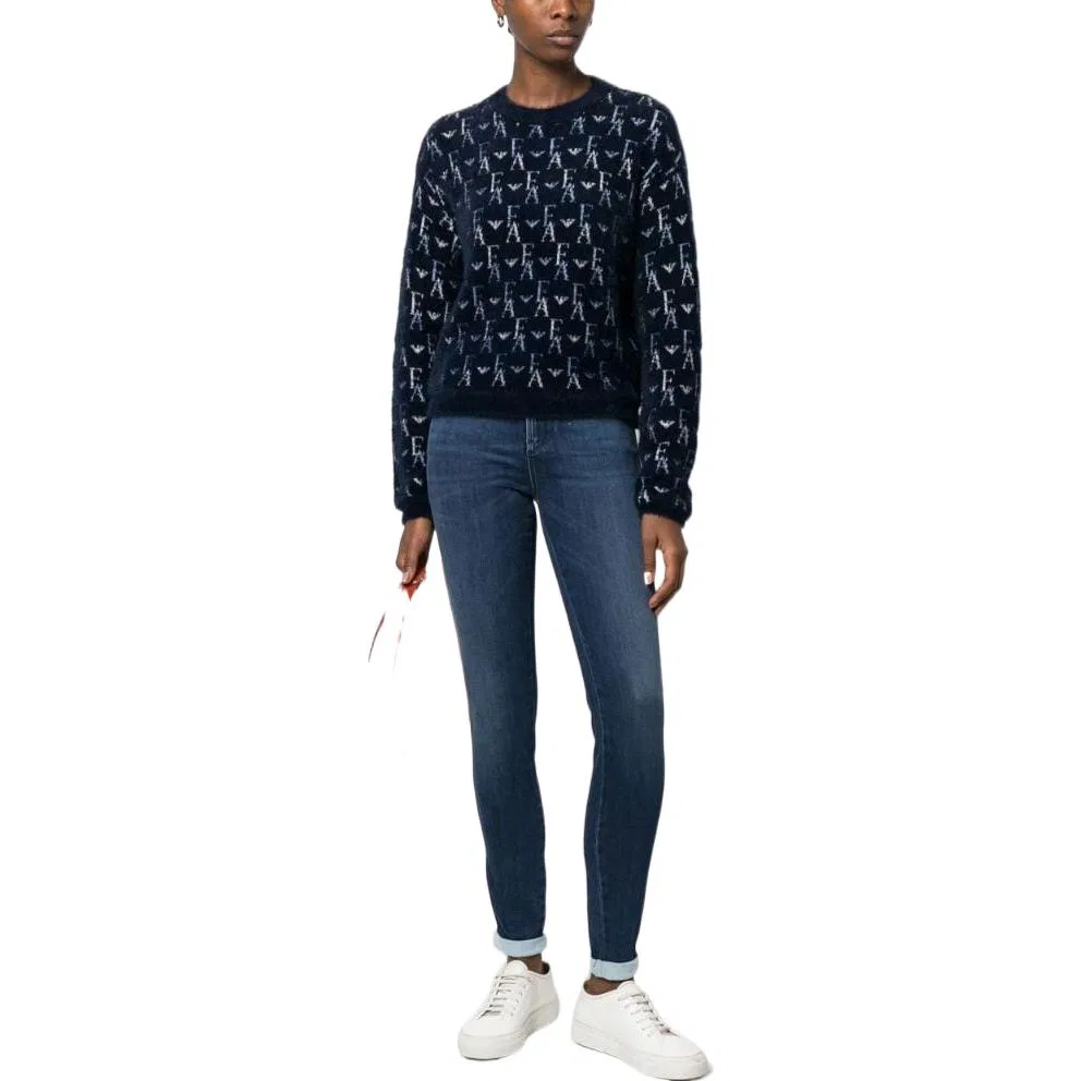 Джинсы женские, модель Navy Moderate, EMPORIO ARMANI, Marine Blue — фото 3
