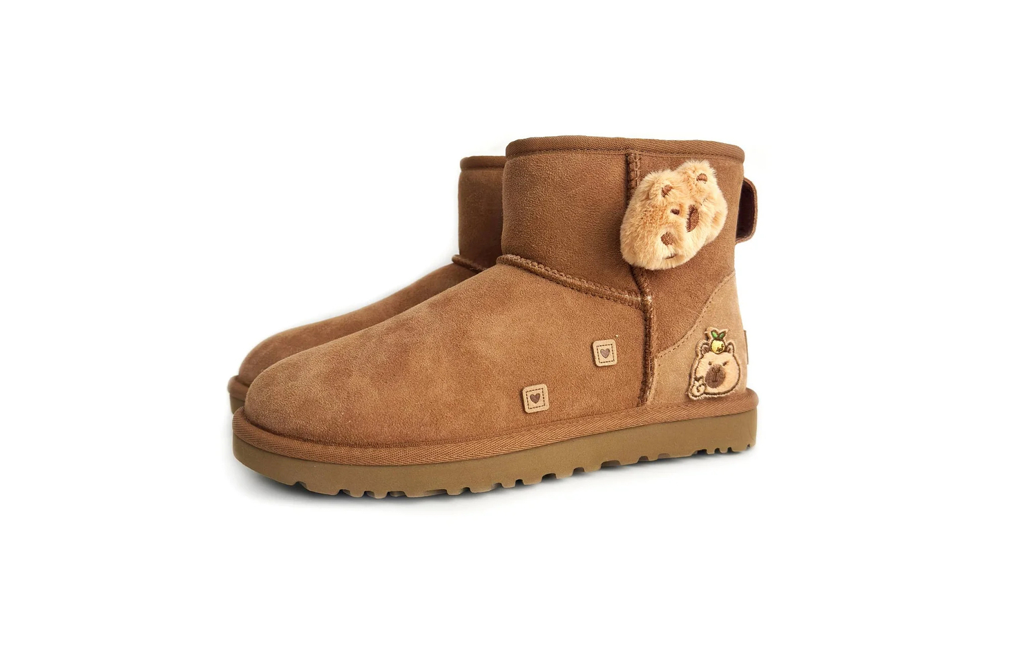 Угги UGG Classic Mini II с декоративной нишивкой, коричневый — фото 3