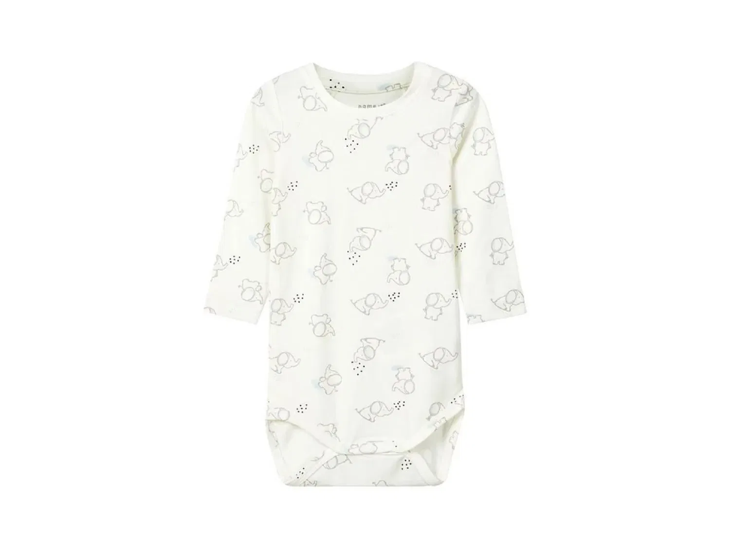 Боди унисекс с принтом Happy Elephant Name It, белый