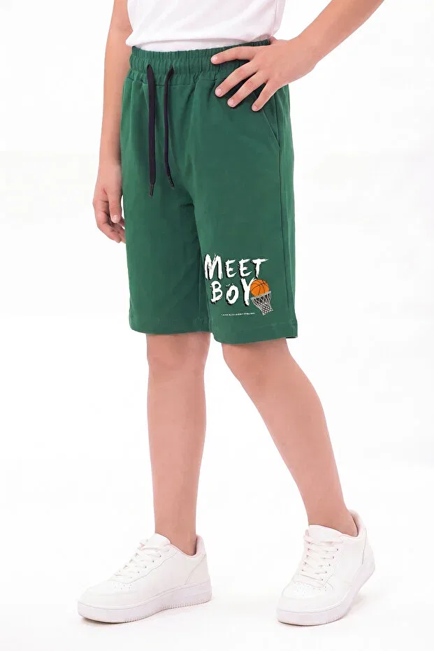 Детские шорты для мальчиков с принтом Meet boy Fyk Collection, Khaki