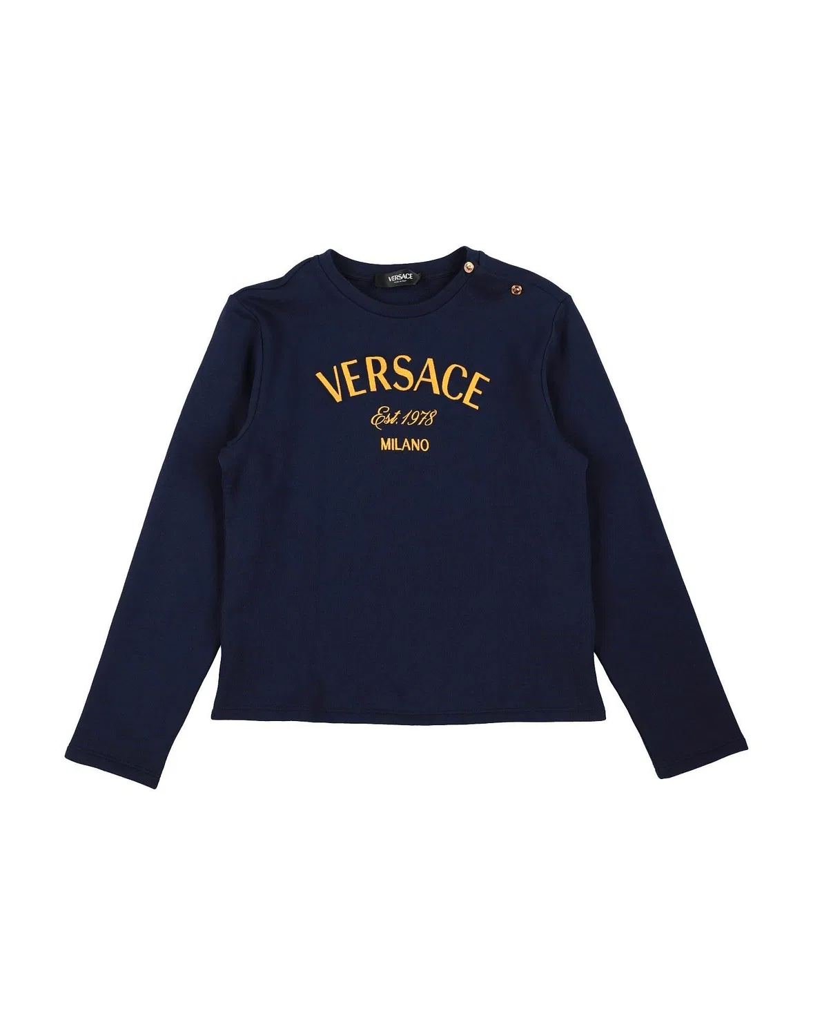 Детский свитшот для мальчиков с аппликацией Versace Young, темно-синий