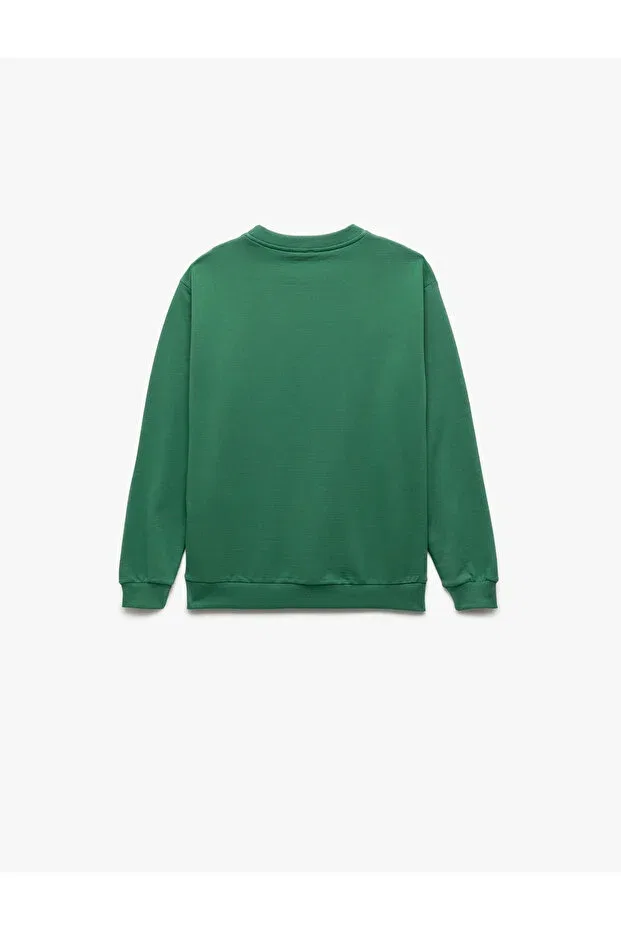 Детские свитшот для мальчиков с принтом Raised Long Sleeve Crew Neck Dinosaur Printed Koton, Green — фото 2