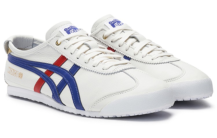 Кроссовки Onitsuka Tiger Mexico 66, унисекс, белый/синий/красный/золото — фото 4