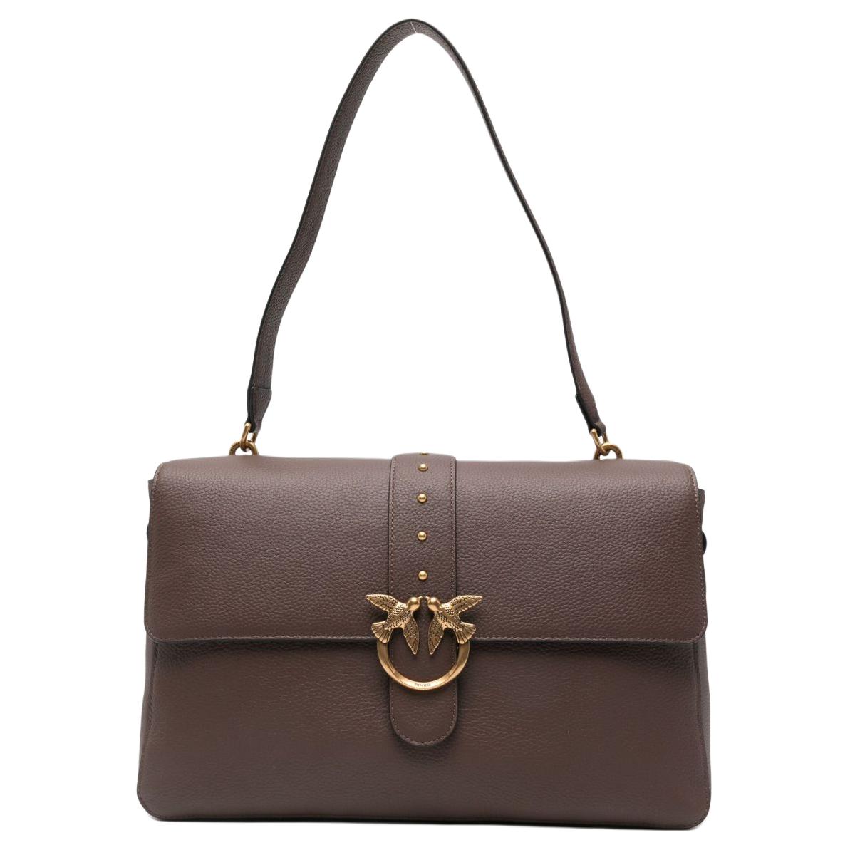 

PINKO Сумка через плечо LOVE Series из козьей кожи женская brown