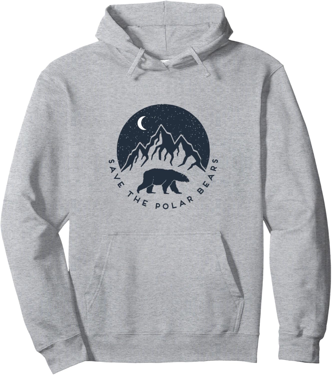 

Толстовка с надписью «Спасите полярных медведей» Polar Bear Shirts & Gifts For Conservation, серый