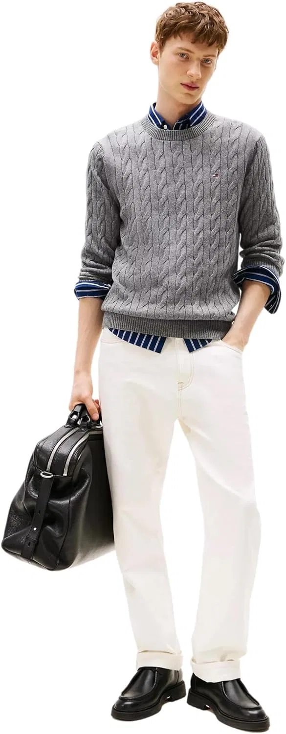 Свитер Tommy Hilfiger Men's Iconic Cable Knit из коллекции 2024, темно-серый — фото 4
