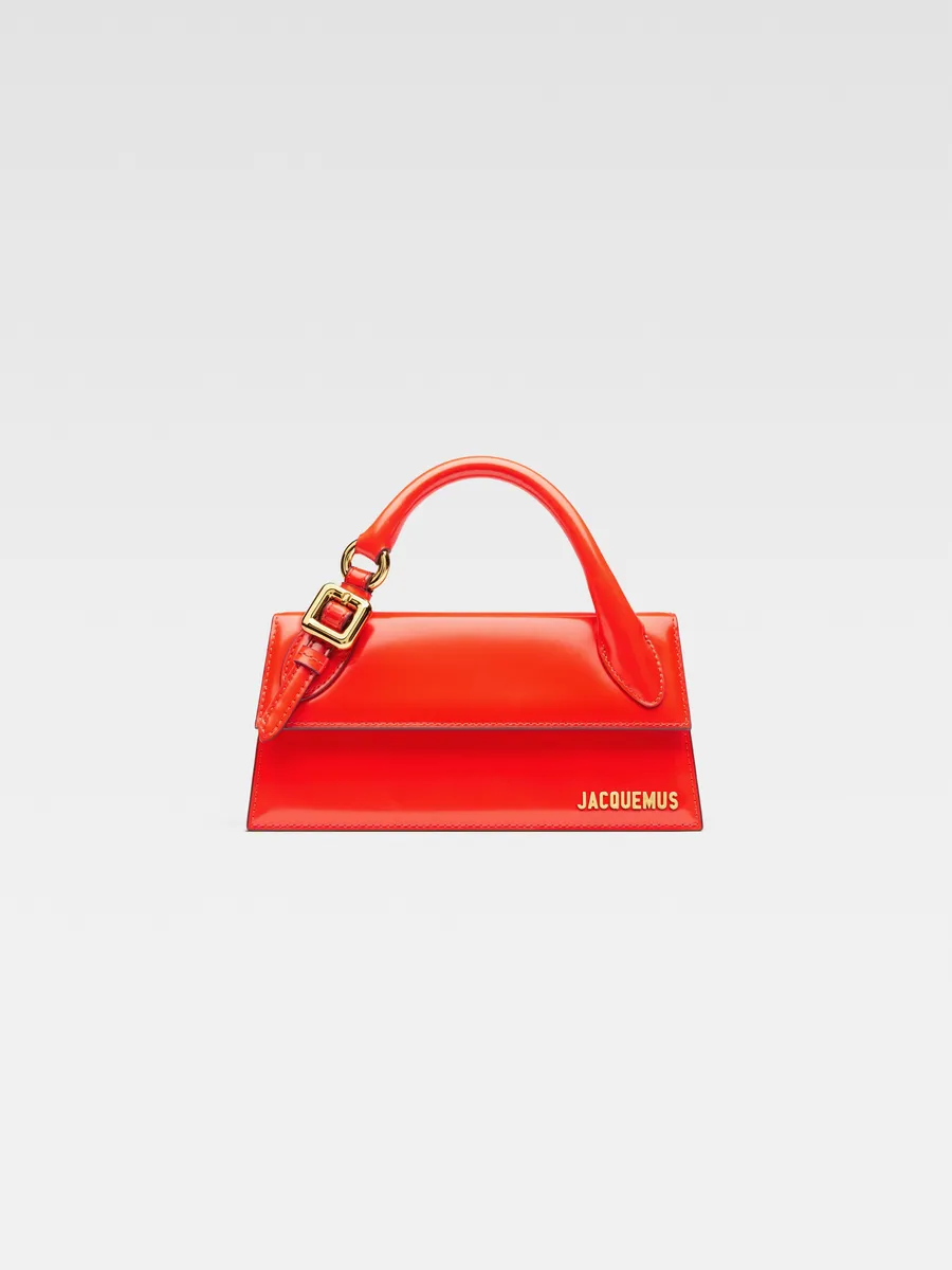 

Длинная фирменная сумка с пряжкой букле Le Chiquito Jacquemus, оранжевый
