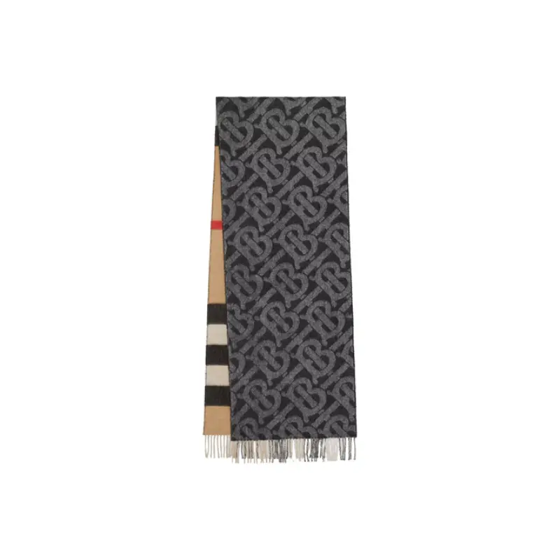 

Burberry Кашемировый шарф унисекс, Black/White