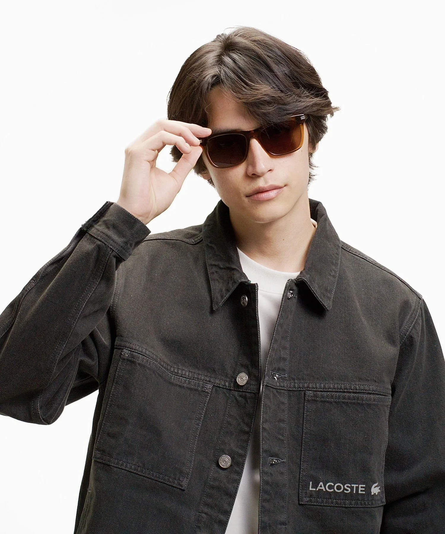 Джинсовая куртка дальнобойщика LACOSTE, Black