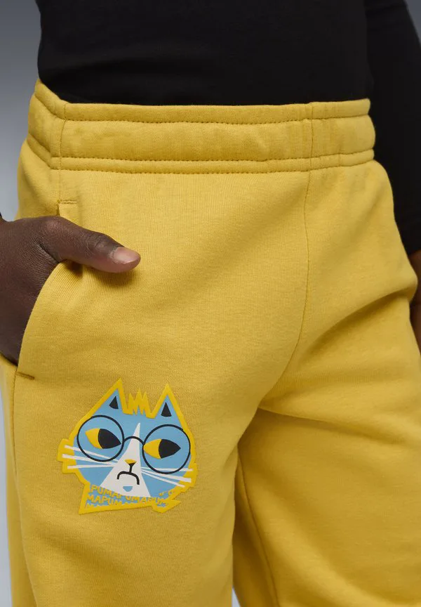 Спортивные штаны для бега с изображением капризного кота Puma, Archive Gold — фото 2