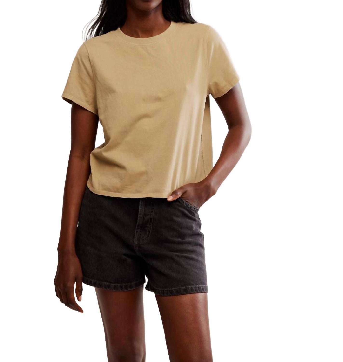 

Повседневная футболка расслабленного кроя в цвете овсяного латте Free People, Oat Latte