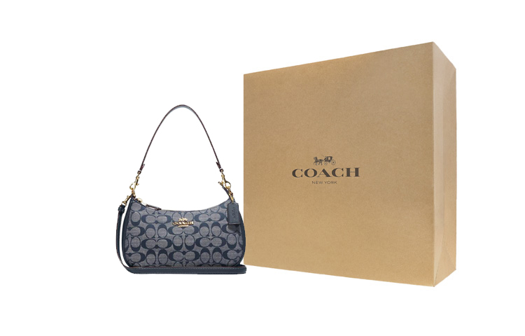 

COACH Тканевая сумка через плечо с кожаной вставкой