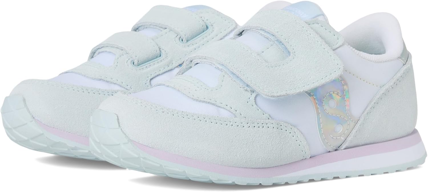 

Кроссовки Saucony Unisex-Child Originals Jazz на липучке (для малышей/детей младшего возраста), белый/синий