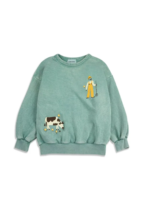 Свитшот унисекс «приключения на ферме» Bobo Choses, Light Green — фото 3