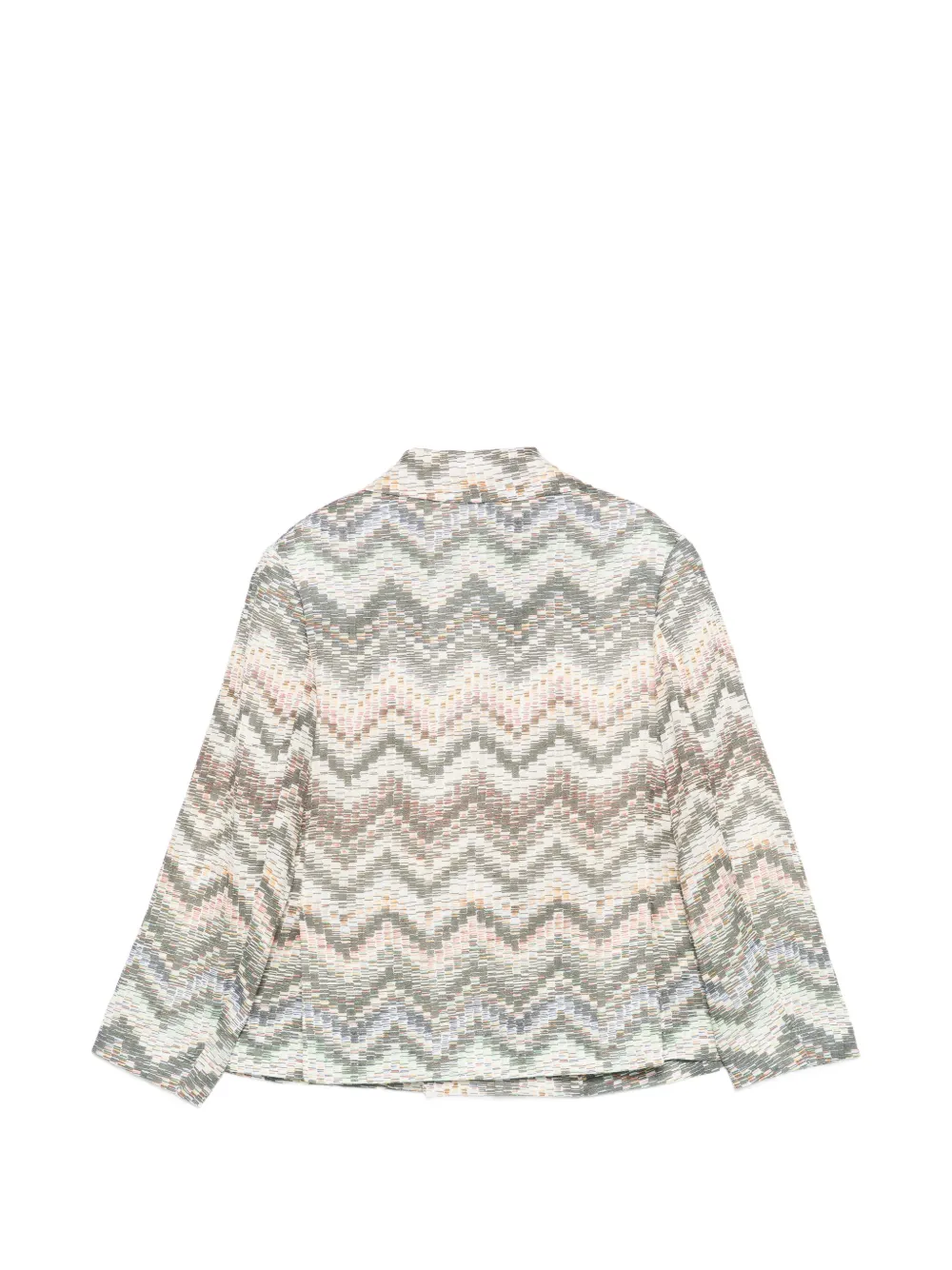 Двубортный пиджак с зигзагообразным узором Missoni Kids, бежевый — фото 2