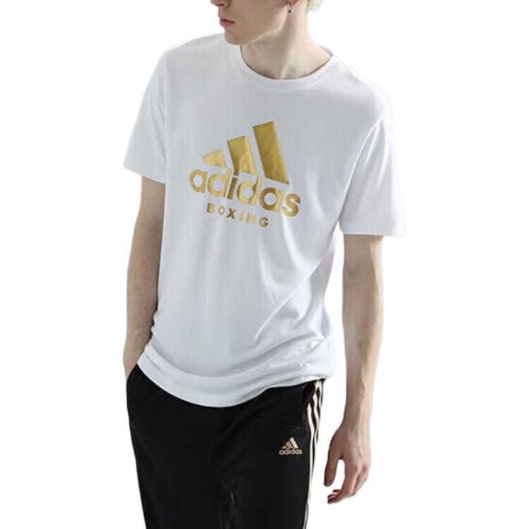 Футболка Adidas Boxing, белый/желтый — фото 3
