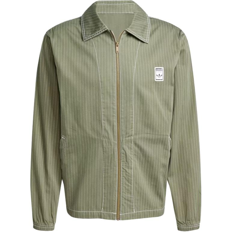 Adidas Originals Адидас полосатая застёгивающаяся на молнию рубашка-куртка, Green — фото 2