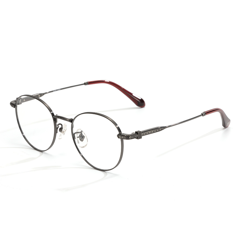 

Police Титановые круглые очки унисекс, VPLT19K-0568 Bright Gunmetal Frame