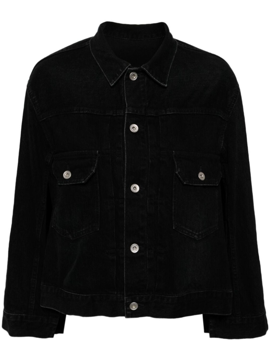

Sacai джинсовый кейп с поясом, черный
