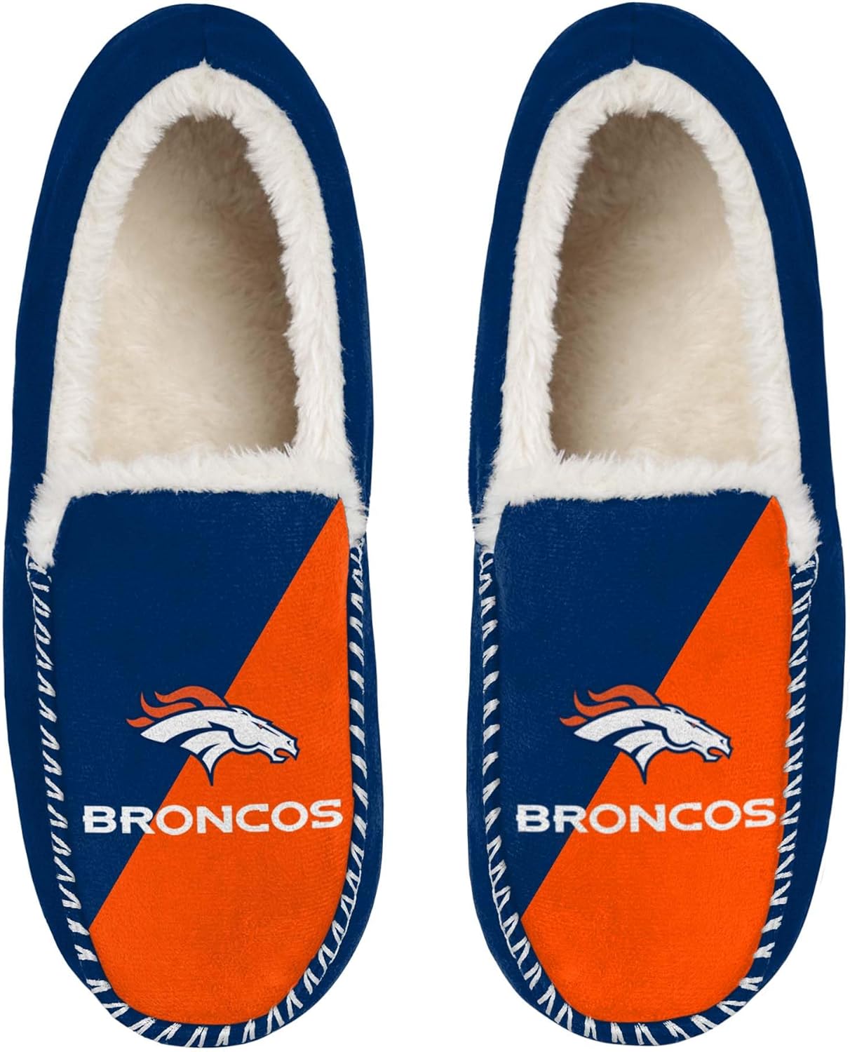 

Унисекс-тапочки FOCO NFL с официальной лицензией с отделкой шэрпа и основным логотипом в стиле color block, Denver Broncos