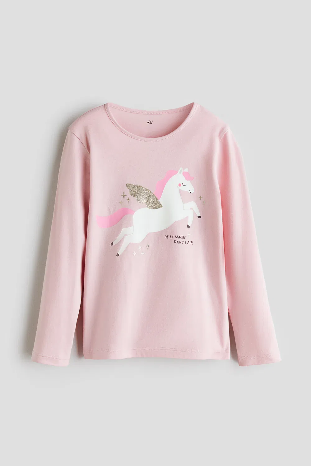 Хлопковая рубашка с принтом H&M, Hellrosa/Pegasus
