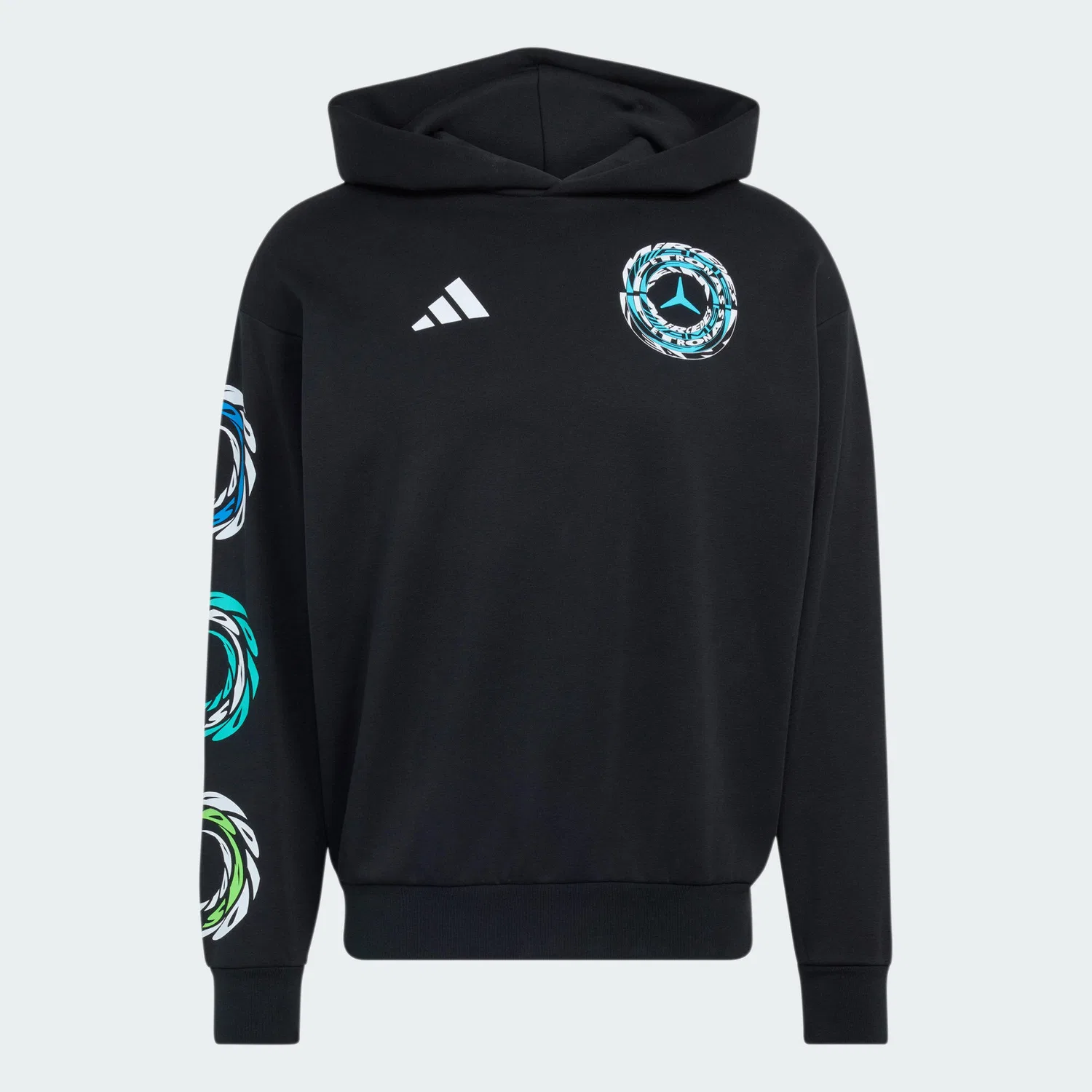 Мужское свободное худи с принтом Lights On Hoodie Adidas, Schwarz — фото 2