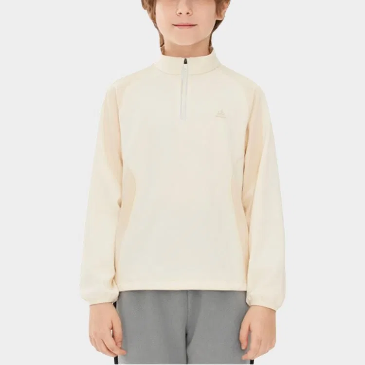 Детская футболка с воротником-стойкой из флиса с длинным рукавом Maltose White-PIV FILA KIDS — фото 2