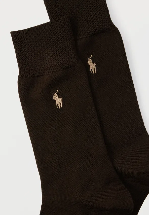 Носки 2 пары, полосатые, Crew sock 2 pack, Polo Ralph Lauren, темно-коричневый — фото 2