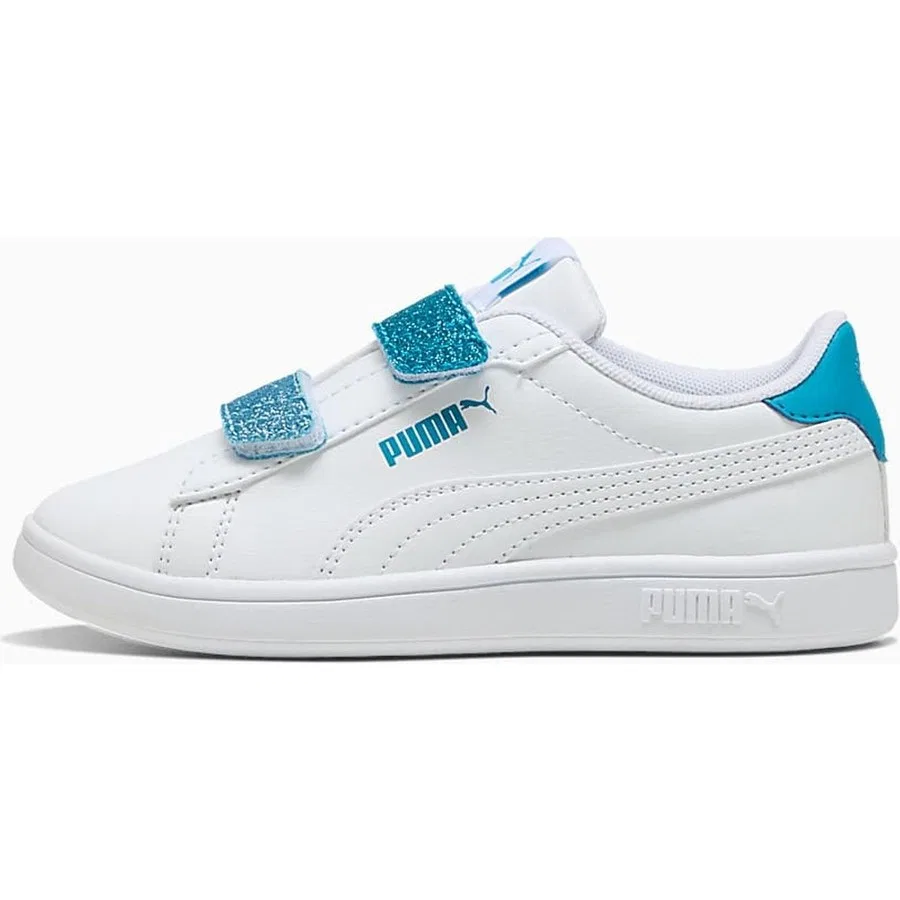 Детские спортивные кроссовки Puma Pumasmsh3.0l Glttrvlcr V Ps, Puma White-Tropical Blue