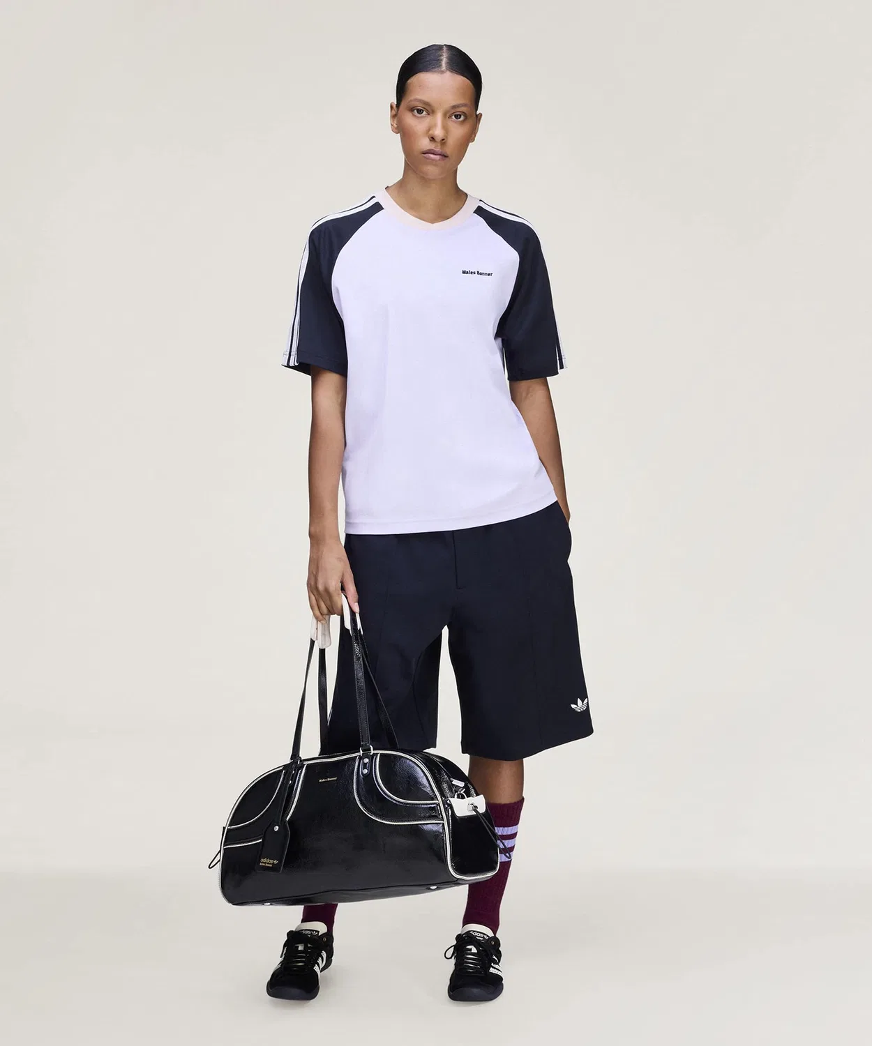 Мужская футболка с коротким рукавом, хлопковая, Wales Bonner Adidas, Violet — фото 3
